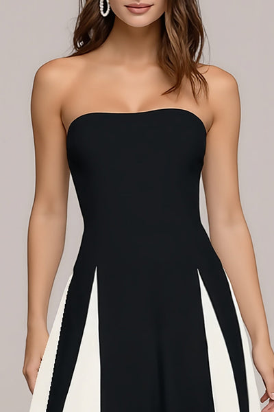 ZAPAKA Women Elegant Black and White Wedding Guest Dress A-Line