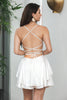 Load image into Gallery viewer, A Line Spaghetti Straps Lace-Up Back White Graduation Dress