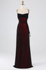 Load image into Gallery viewer, Sheath Spaghetti Straps Floor Length Black Red Bridesmaid Dress
