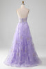 Load image into Gallery viewer, Lavender A-line Princess Tulle Prom Dress with Appliques