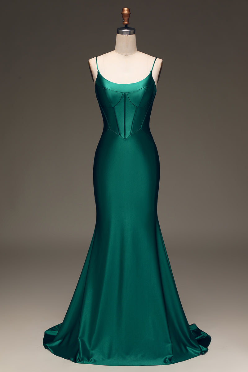 Green simple deals prom dress