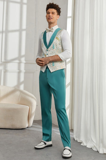 Light Green Shawl Lapel 3 Piece Men's Prom Suits