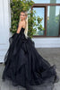 Load image into Gallery viewer, Black Strapless A Line Prom Dress