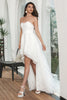 Load image into Gallery viewer, White High Low Flower Sweetheart Graduation Cocktail Dress