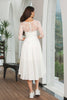 Load image into Gallery viewer, Simple White Lace Sleeves High Low Bateau Neck Graduation Dress