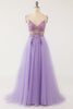 Load image into Gallery viewer, Lavender Tulle A-line Prom Dress with Beading
