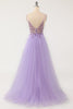 Load image into Gallery viewer, Lavender Tulle A-line Prom Dress with Beading