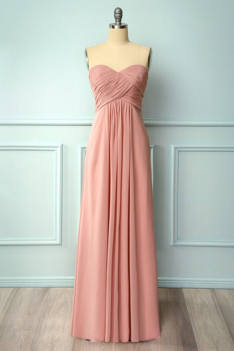 Strapless on sale chiffon dress