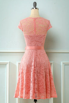 Lace Dress with Short Sleeves