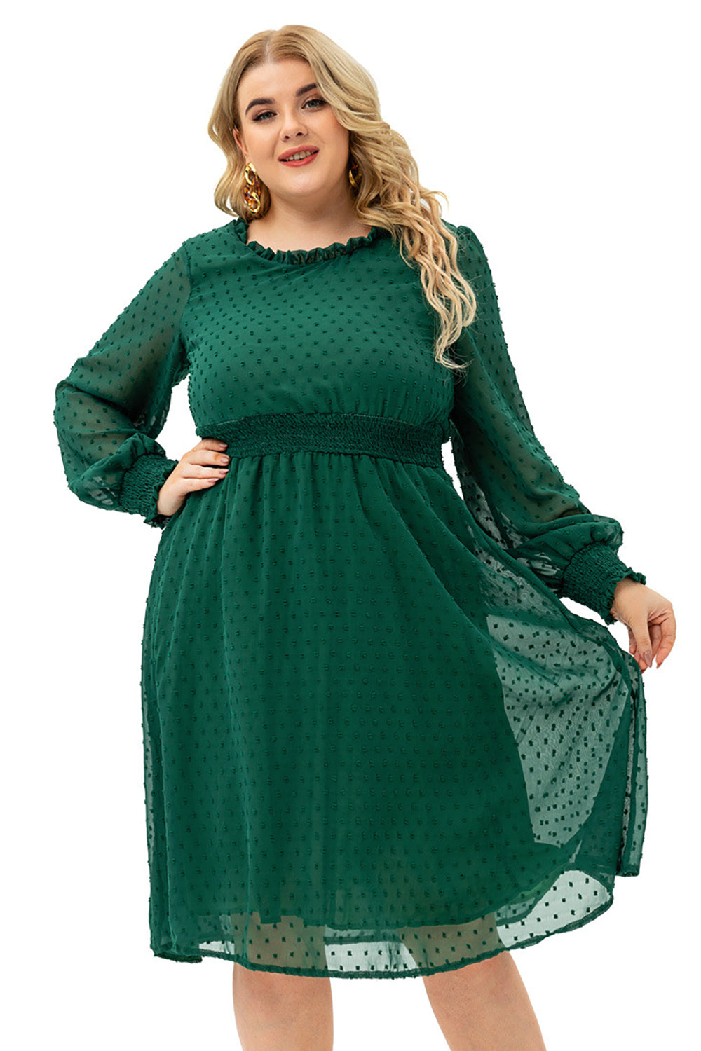 Plus Size Green Casual Dress