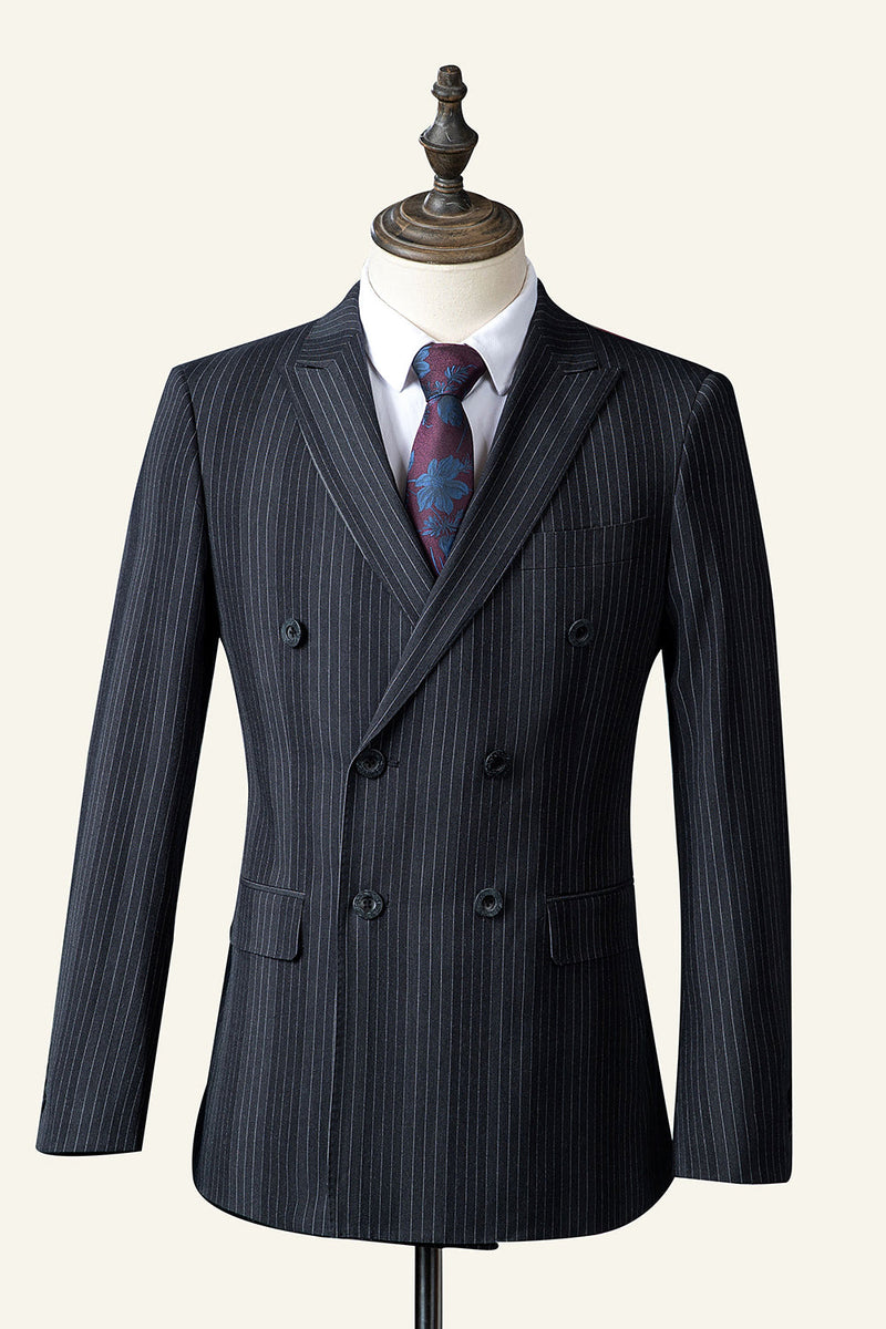 Men's 3 Piece Slim Fit Suit Peak Lapel Jacket Double Breasted Vest Pants  Suits Black 34 chest/28 Waist : : Clothing, Shoes & Accessories