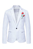 Load image into Gallery viewer, Black Notched Lapel Flower Men&#39;s Prom Blazer