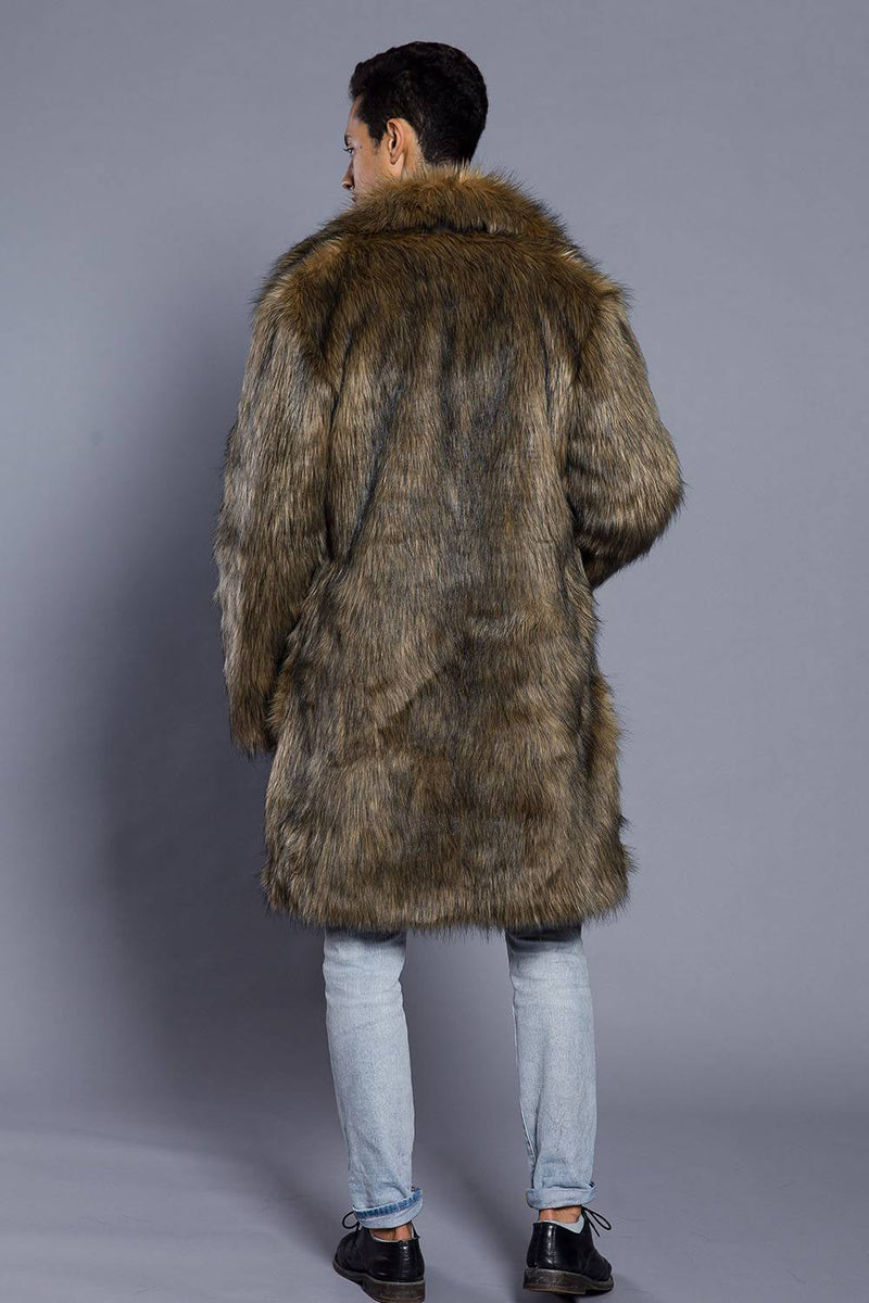 Cheap long fur on sale coat