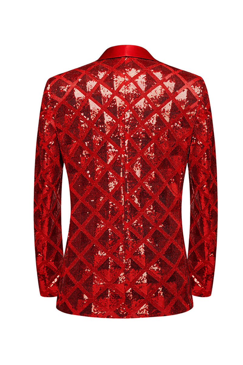 Mens red hot sale sequin blazer