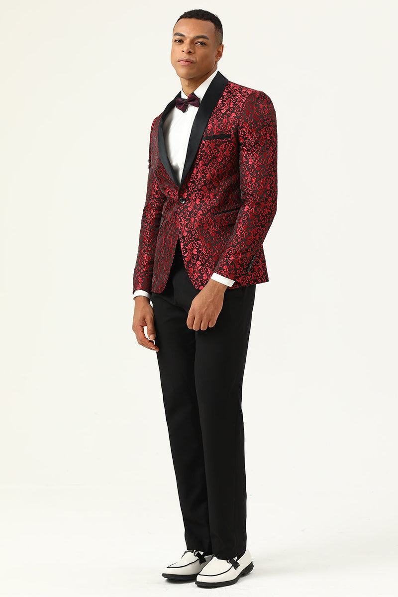 Mens red blazer on sale with black lapel