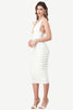 Load image into Gallery viewer, V-Neck Keyhole Bodycon Midi White Graduation Party Dress