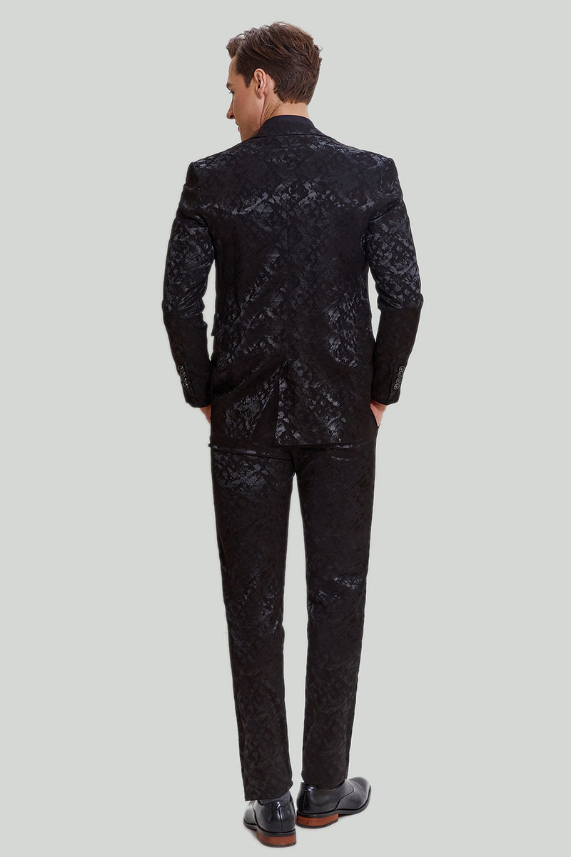 Mens black sale jacquard blazer