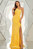 Load image into Gallery viewer, Yellow One Shoulder Sequined Mermaid Prom Dress