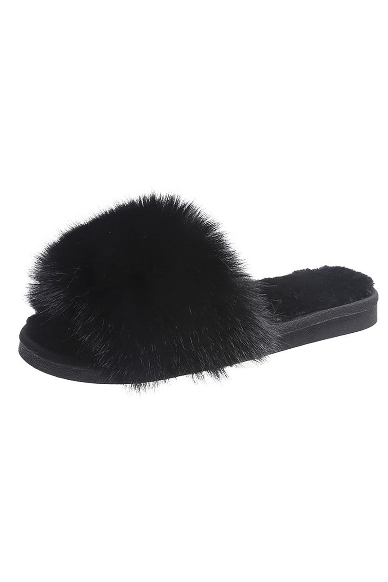 Fluffy sales slides slippers