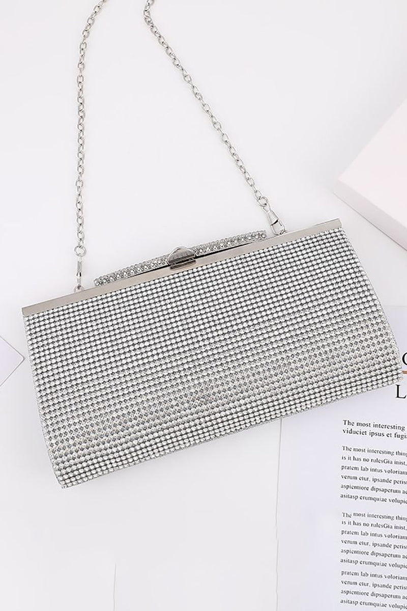 Silver formal store clutch