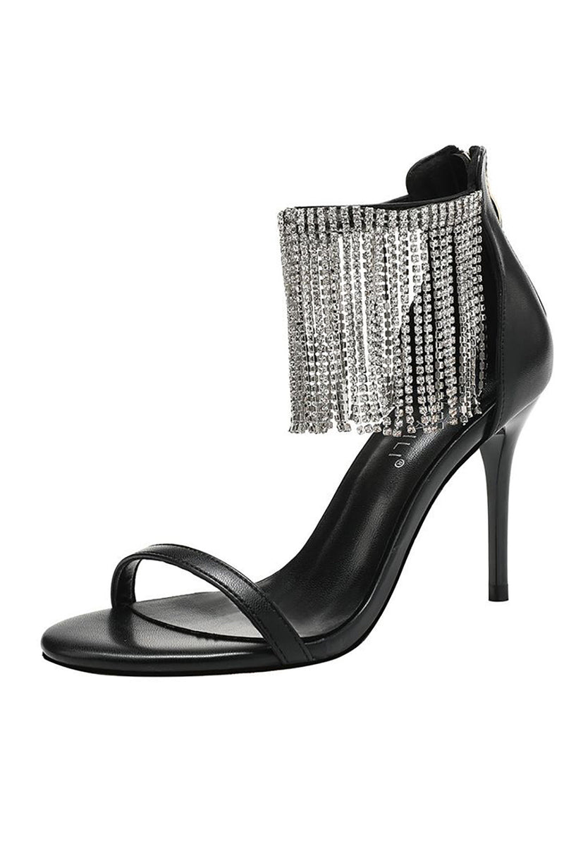 Black rhinestone heels sales ankle strap