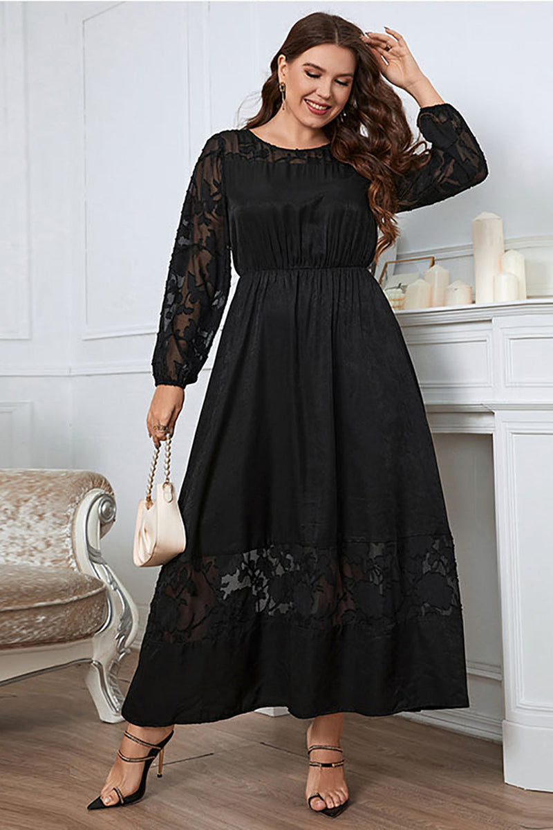 Plus size long store sleeve summer dresses