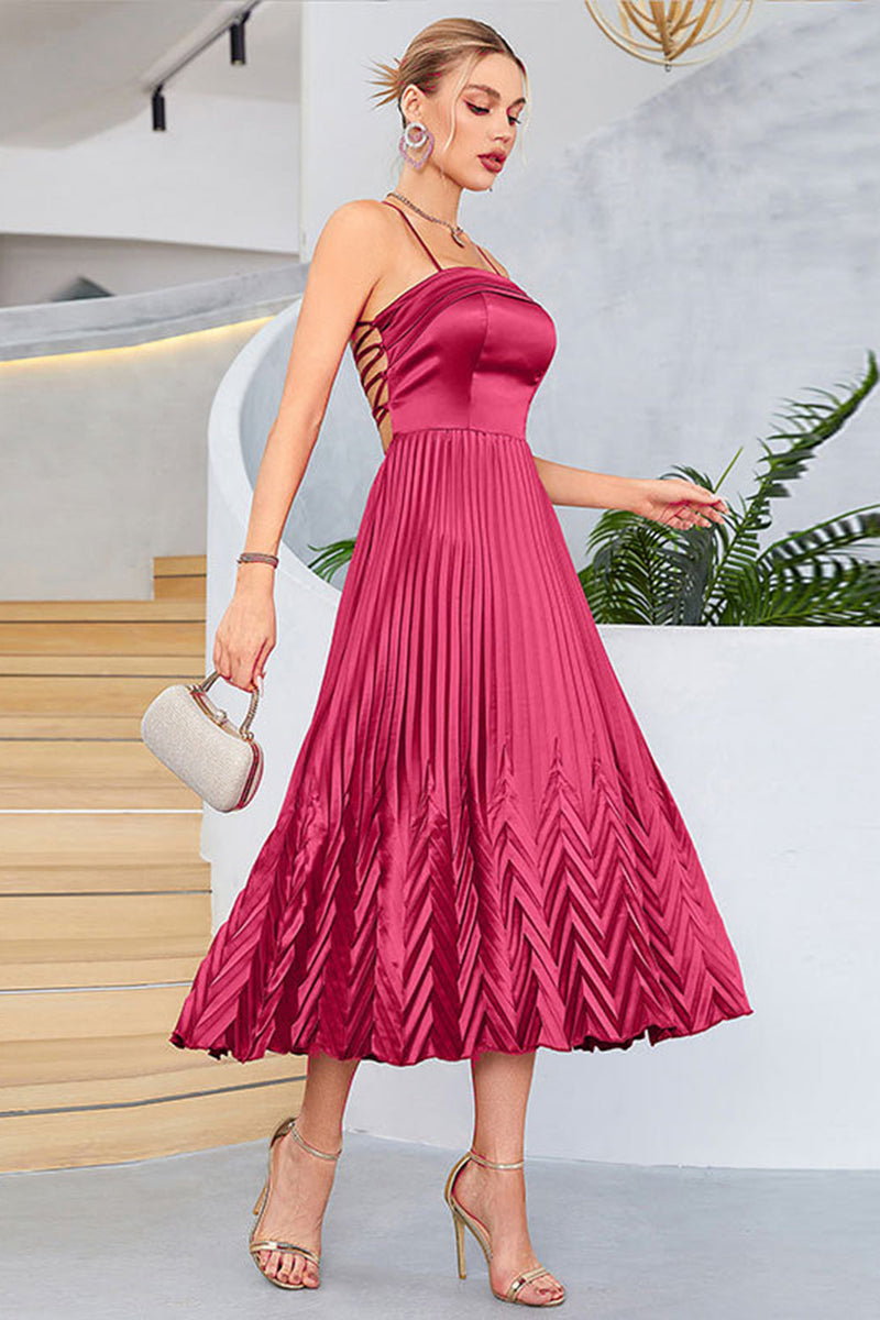 Spaghetti strap store pleated dress