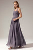 Load image into Gallery viewer, Burgundy Long Bridesmaid Dress