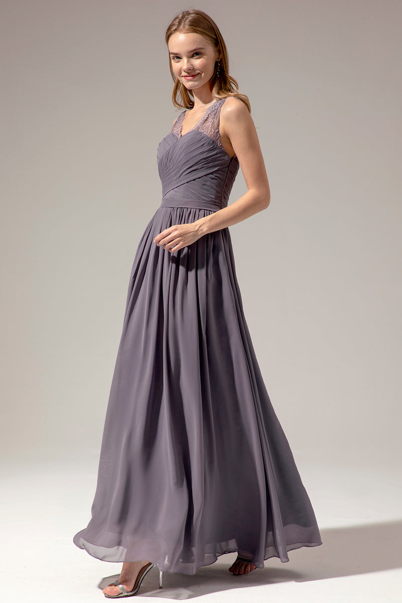 Load image into Gallery viewer, Burgundy Long Bridesmaid Dress