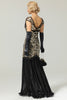 Load image into Gallery viewer, Black Mermaid Flapper Dress