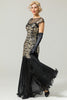 Load image into Gallery viewer, Black Mermaid Flapper Dress