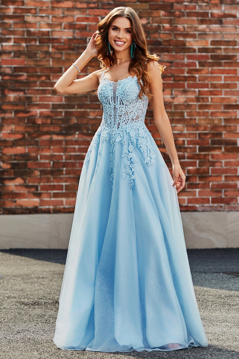 Zapaka Women Homecoming Dress Sky Blue Strapless A Line Short Prom Dress –  ZAPAKA