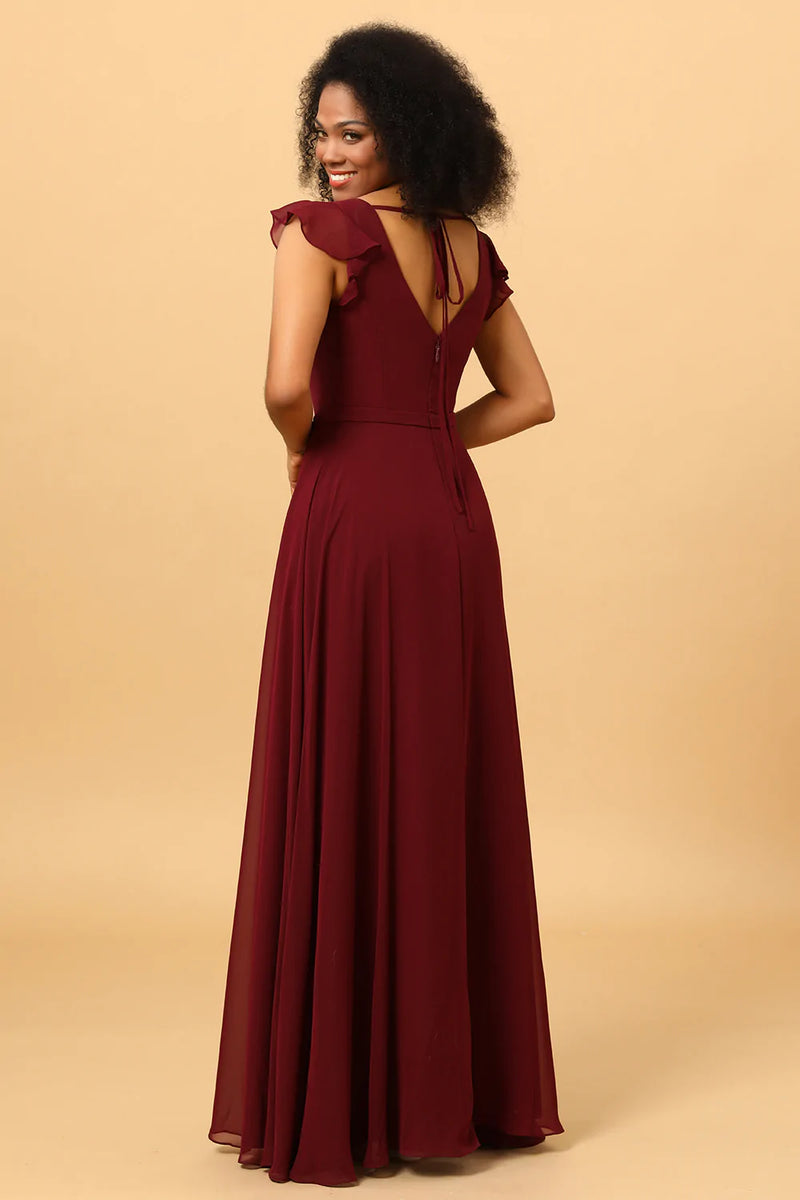 Fall burgundy hotsell bridesmaid dresses