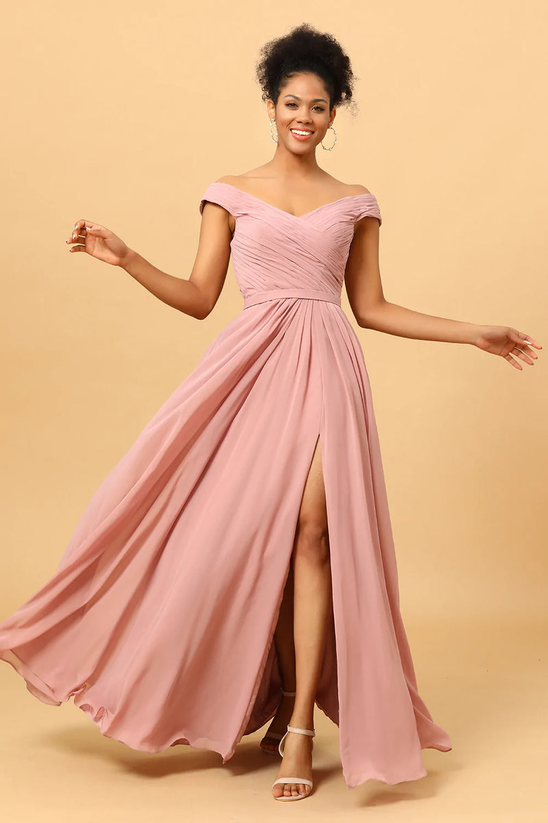 Pink taffeta best sale bridesmaid dress