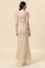 Load image into Gallery viewer, Mermaid V Neck Golden Beaded Long Foraml Dress