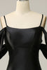 Load image into Gallery viewer, Mermaid Off the Shoulder Black Open Back Long Prom Dress