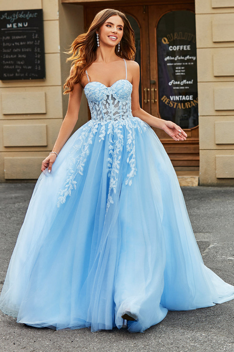 Light sky on sale blue prom dress