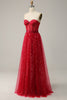 Load image into Gallery viewer, Red Strapless Tulle Corset Prom Dress