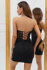 Load image into Gallery viewer, Black Corset Lace Tight Short Homecoming Dress