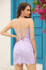 Load image into Gallery viewer, Lilac Lace Tight Short Homecoming Dress
