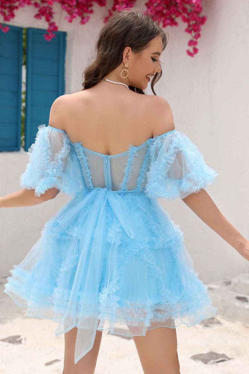 Off the shoulder deals short prom dress