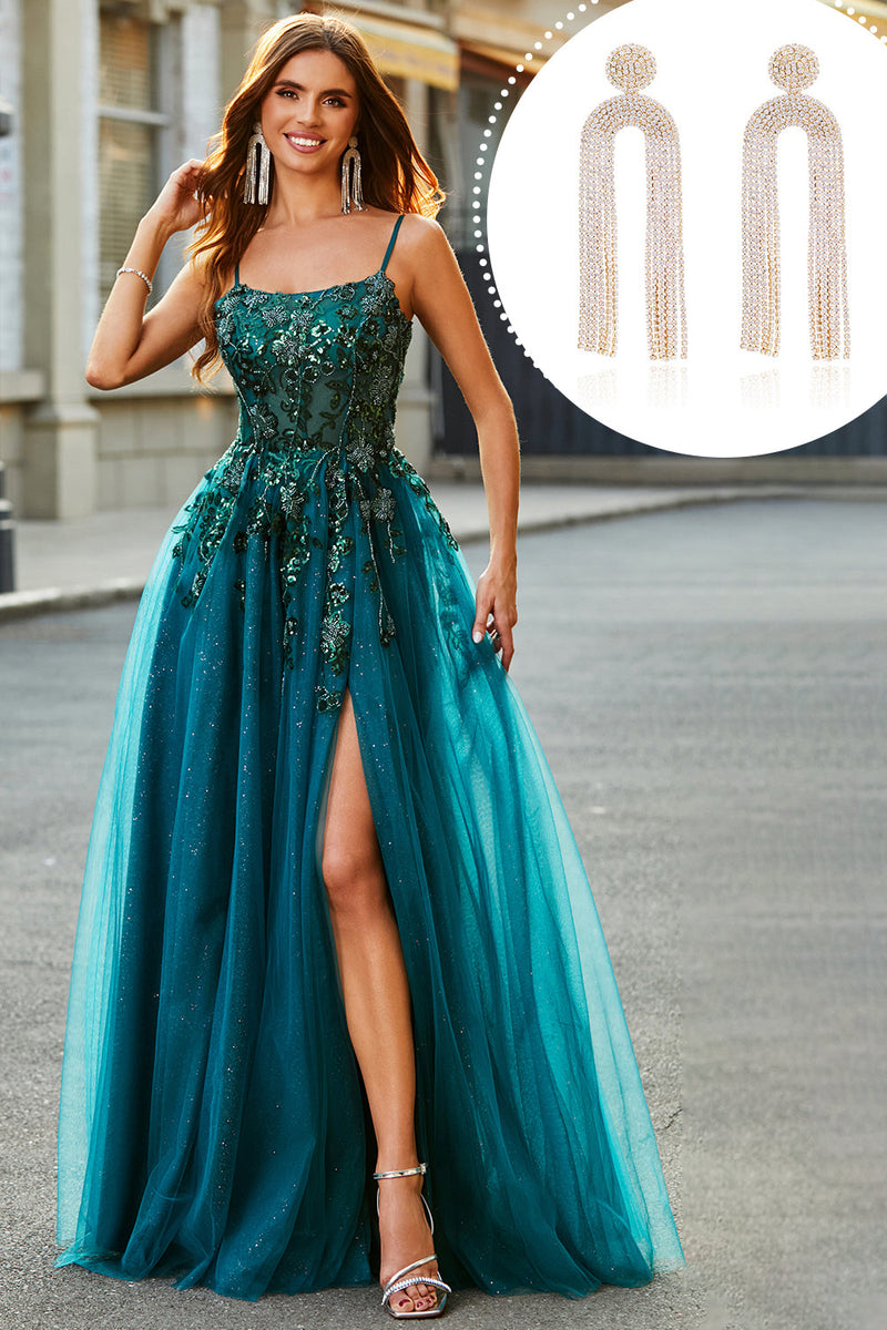 Shops dark blue green dress