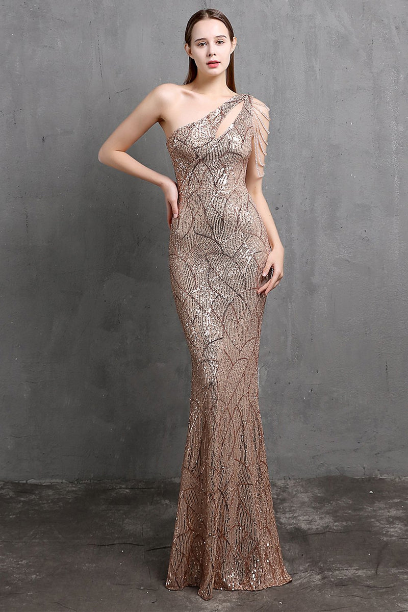 Womens gold evening store gown