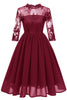 Load image into Gallery viewer, Burgundy Long Sleeves Lace Dress