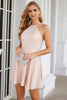 Load image into Gallery viewer, A Line Halter Blush Short Cocktail Dress