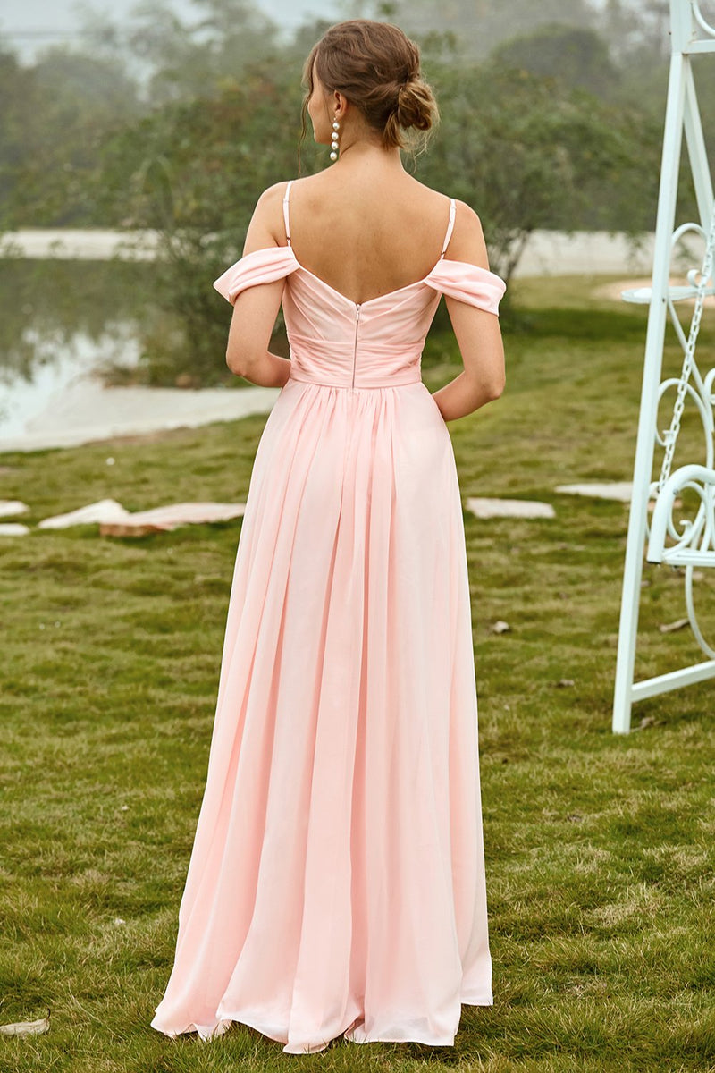 Off the shoulder on sale chiffon bridesmaids dresses