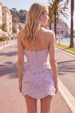Sweetheart Pink Bodycon Mini Cocktail Dress with Beading