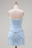 Sweetheart Pink Bodycon Mini Cocktail Dress with Beading