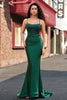 Load image into Gallery viewer, Dark Green Mermaid Halter Long Prom Dress with Appliques Beading