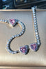 Load image into Gallery viewer, Pink Round Necklace with Heart Rhinestones